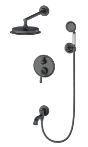 Душевой комплект Wonzon & Woghand WW-88939008-BGM темный графит