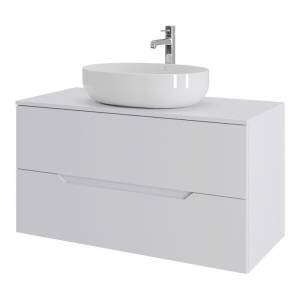 Тумба с раковиной Orange Line Li-100TuwMDF+B05-520W белая матовая, 100 см