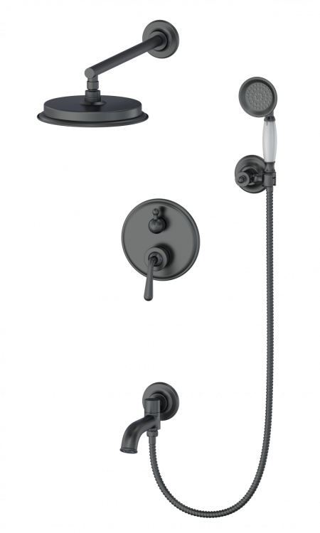 Душевой комплект Wonzon & Woghand WW-88939008-BGM темный графит