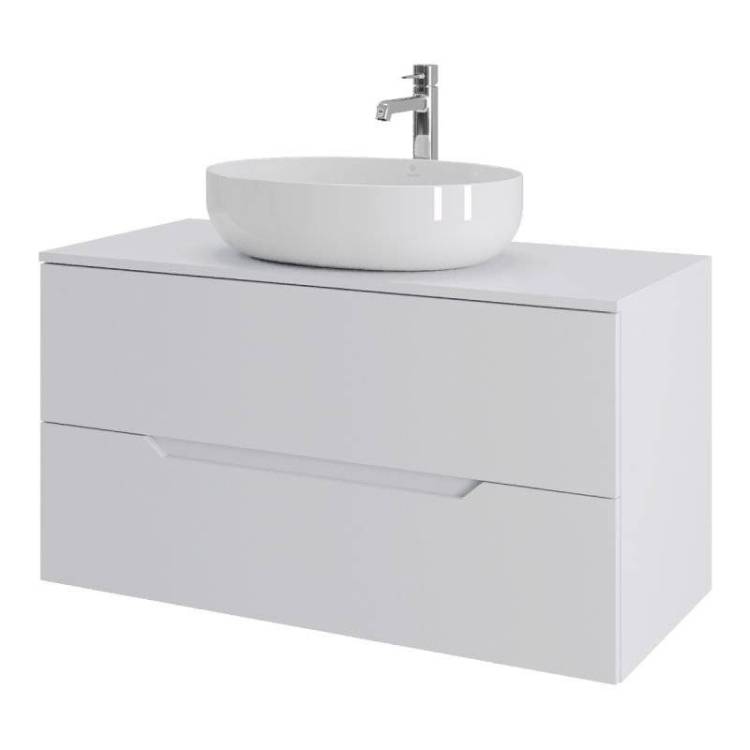 Тумба с раковиной Orange Line Li-100TuwMDF+B05-520W белая матовая, 100 см