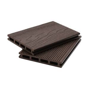 Террасная доска Polivan Group Singaraja Velvet+3D Wood Двухсторонняя Пустотелая Темно-коричневый 4000x140x20