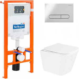Комплект Belbagno Due BB3103CHR/SC/BB002-80/BB005-PR-CHROME кнопка хром