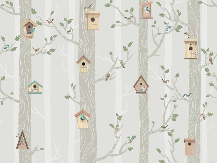 Фреска Ortograf Little friends 34404 Скворечники 2 Флорентина Суперфасад FFSO