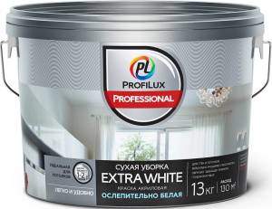 Краска для стен и потолков водно-дисперсионная Profilux Professional Extra white матовая 13 кг