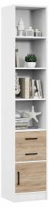 Стеллаж комбинированный МФ Мастер Либерти-42-128 Либерти-42-БТ-ДС-128 белый / дуб сонома