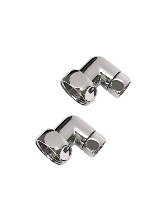 Соединение угловое Luxon 1"x1/2" гайка/гайка, хром (пара)