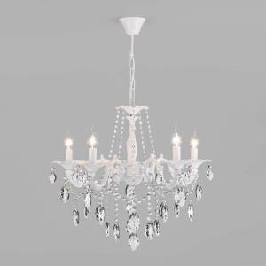 Подвесная люстра Eurosvet Veletta 10108/5 белый/прозрачный хрусталь Strotskis