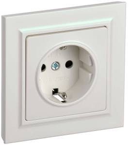 Розетка 1-местная с заземлением и шторками IEK Brite BR-R14-16-K36-F жемчуг