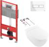 Комплект Унитаз подвесной Villeroy&Boch Viclean V0E100R1 альпийский белый, с функцией биде + Система инсталляции для унитазов TECE TECEprofil Uni 2.0 9300302 + Кнопка смыва TECE TECEsolid
