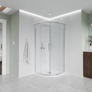 Душевой уголок Veconi Evo 200 CH профиль хром, стекло прозрачное, 120х80x195