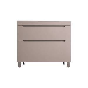 Тумба с раковиной Style Line Остин напольная, тауп темный, раковина серый шелк, 82x100x45