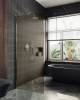 Душевая перегородка MaybahGlass MGD-697-5ш 79x195, стекло бронза матовая 8 мм, профиль хром матовый