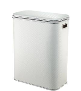 Корзина для белья Geralis NCWH-B ромб белый, кант хром, стандартная