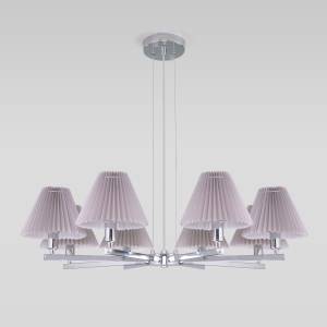 Большая подвесная люстра Eurosvet Peony 60136/8 хром/серый
