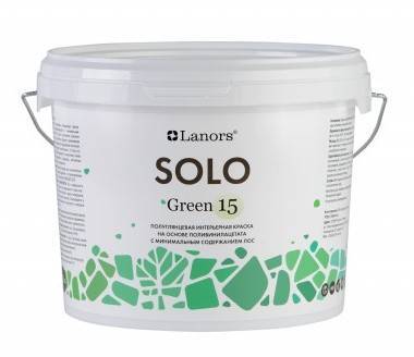 Интерьерная краска Lanors Solo Green 15 полуглянцевая база С 2.7 л