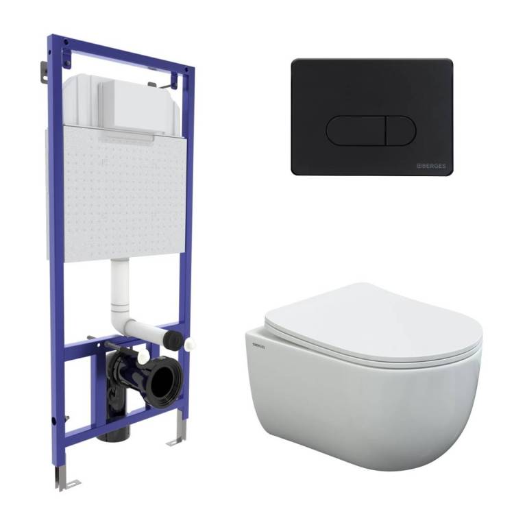 Комплект Berges Novum 43238 кнопка D5 черная SoftTouch