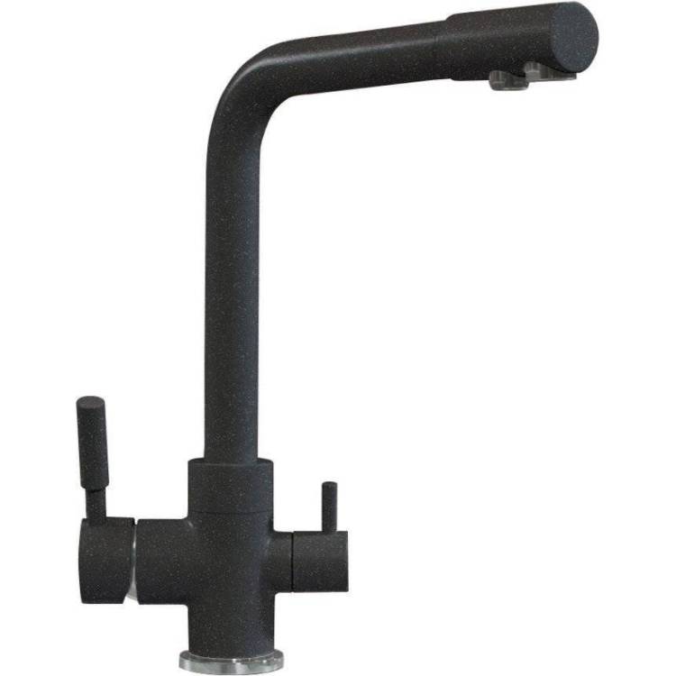 Смеситель для кухни Polygran 627505 Дуо высокий, черный