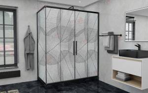 Душевой уголок AvaCan FB2-190-SB90MT профиль черный, стекло матовое, 210x90x195