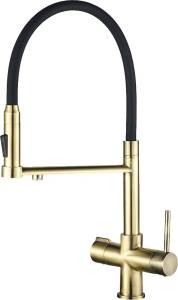 Смеситель для кухни ZorG Steel Hammer SH 2003 BRONZE бронза, с гибким изливом