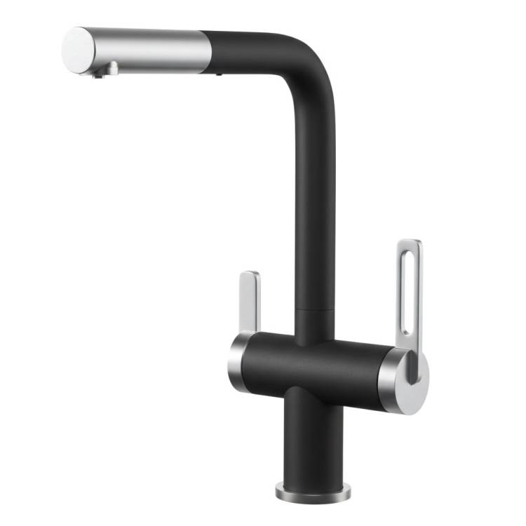 Смеситель для кухни Granula GR-8170 турмалин, с выдвижным изливом