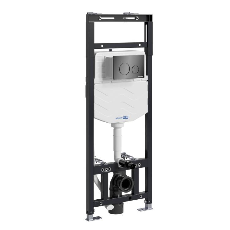 Система инсталляции для унитазов Wasserkraft Alme 15TLT.010.ME.PB02 клавиша черный глянцевый