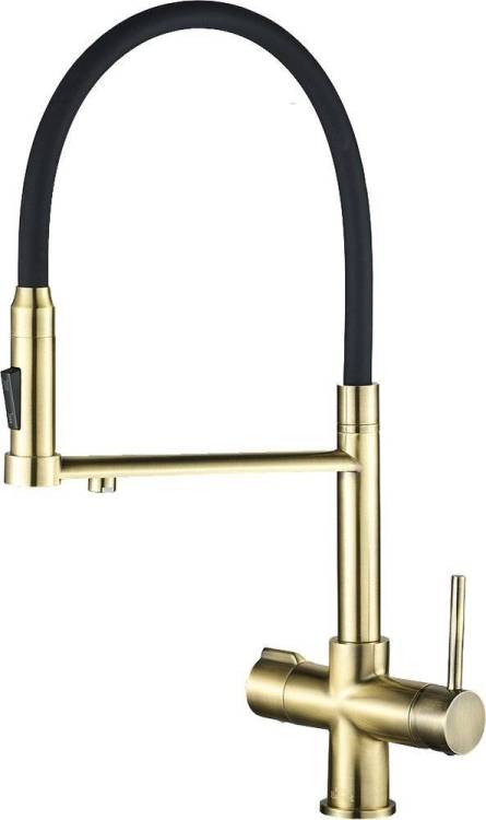 Смеситель для кухни ZorG Steel Hammer SH 2003 BRONZE бронза, с гибким изливом