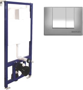 Система инсталляции для унитазов Berges Novum 040242 с кнопкой смыва, матовый хром