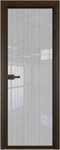 Межкомнатная дверь Profil Doors 1 AV цвет профиля Деорэ, стекло безопасное 6 мм страйп 600x2000