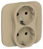Розетка 2-местная с заземлением IEK Flite FI-R21A-16-K59 хаки