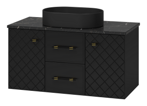 Тумба с раковиной Brevita Шанель УТ000026136 черная матовая, 100 см