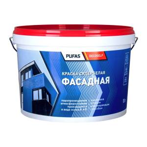 Краска фасадная Pufas Decoself база A белая морозостойкая 15.4 кг