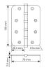 Петля дверная универсальная Morelli MS-C 100X70X2.5-4BB SN с коронкой скругленная, врезная, цвет бел.никель, сталь фото 2
