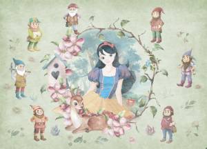 3D Фотообои Artegrafico «Белоснежка и её друзья» KID-082 песок