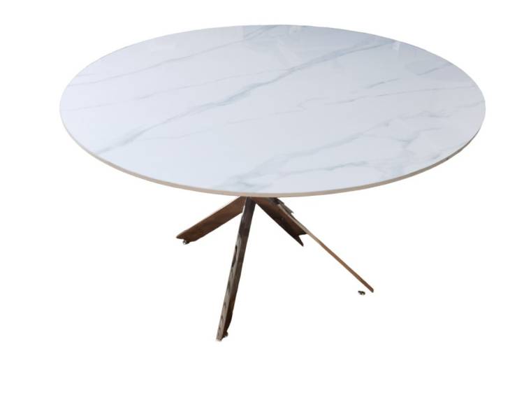 Стол Bradex Home Элис Силвер DT-2850 IC 0102 белый мрамор 120x120x75