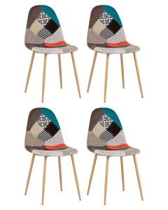 Набор из 4 стульев Stool Group Валенсия SN OS-001P-V patchwork DUAL X4 пэчворк