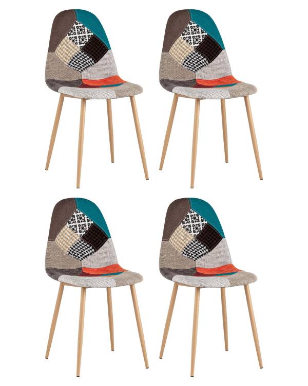Набор из 4 стульев Stool Group Валенсия SN OS-001P-V patchwork DUAL X4 пэчворк