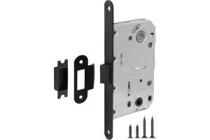 Защелка Fuaro PLASTIC P96WC-50 BL-24 черный, врезная, пластиковый язычок