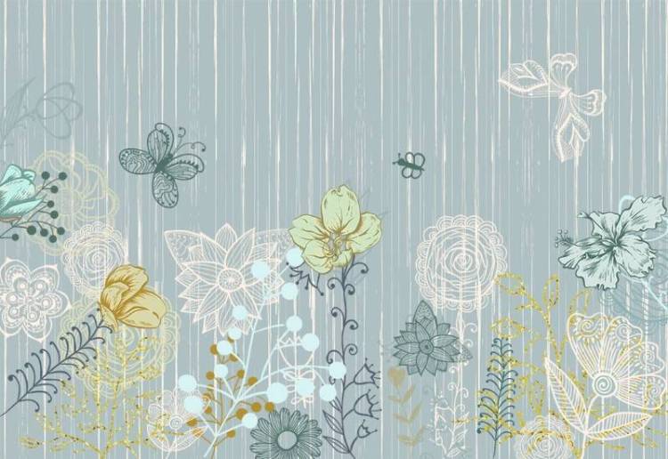 3D Фотообои Artegrafico «Цветочная аппликация» KID-151 акварель