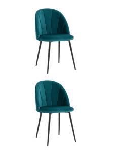 Набор из 2 стульев Stool Group Логан AV 413-Ciz-08 X2 изумрудный, велюр