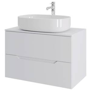 Тумба с раковиной Orange Line Li-80TuwMDF+B08-600W белая матовая, 80.5 см