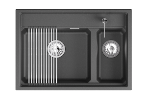 Мойка кухонная Granula Kitchen Space KS-7302i Шварц (чёрный металлик)