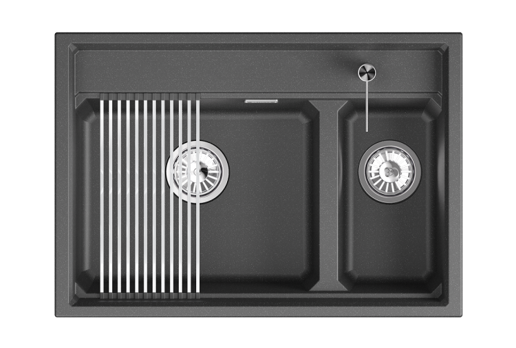 Мойка кухонная Granula Kitchen Space KS-7302i Шварц (чёрный металлик)