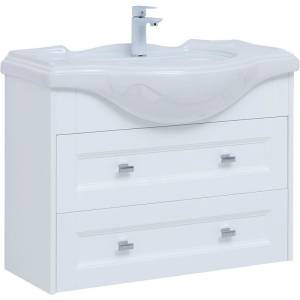 Тумба с раковиной Aquanet Монте 85 306204 подвесная, белый матовый