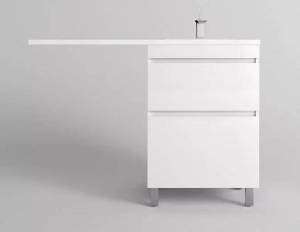 Тумба с раковиной Style Line Даллас Леон 120 напольная, правая Люкс белая, Plus