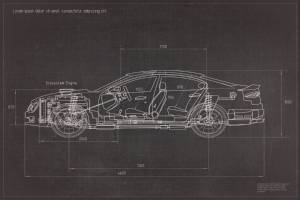 3D Фотообои Artegrafico «Авто чертеж на темном» PD-007 песок