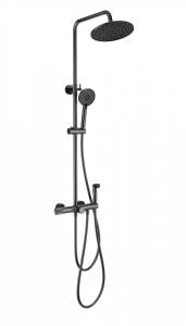 Душевая стойка Wonzon & Woghand WW-B3097-A-BGG с термостатом, темный графит