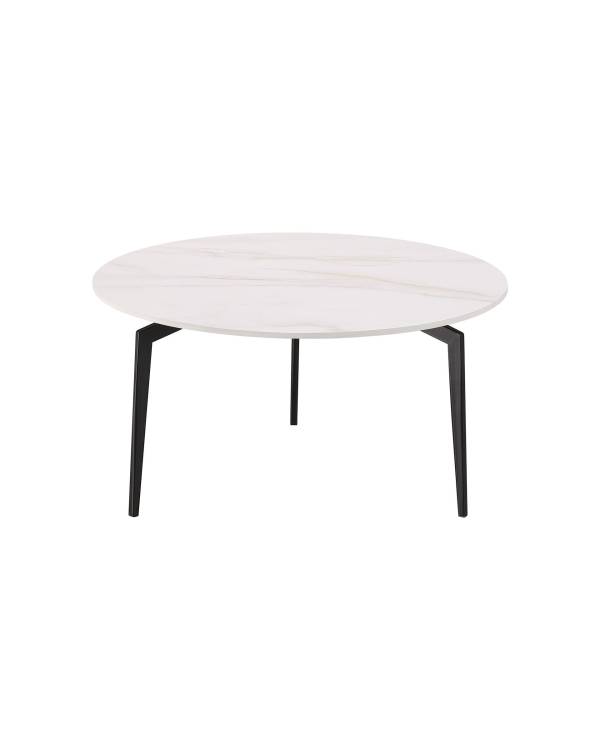 Стол журнальный Stool Group Aliara OC-24014R snow white, top DUAL светлая керамика 80x80x41.5