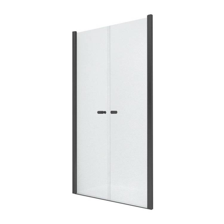 Дверь в нишу NEW TRENDY NEW SOLEO BLACK двойные двери 90x195 D-0215A (черный)