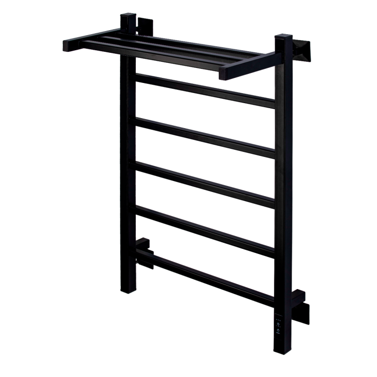 Полотенцесушитель электрический Comfysan Marte-K 012632 EC-6 80/50 с полкой, черный матовый