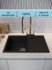 Мойка кухонная Watersense Mia Smart W00843 черная матовая, 74х48 фото 2